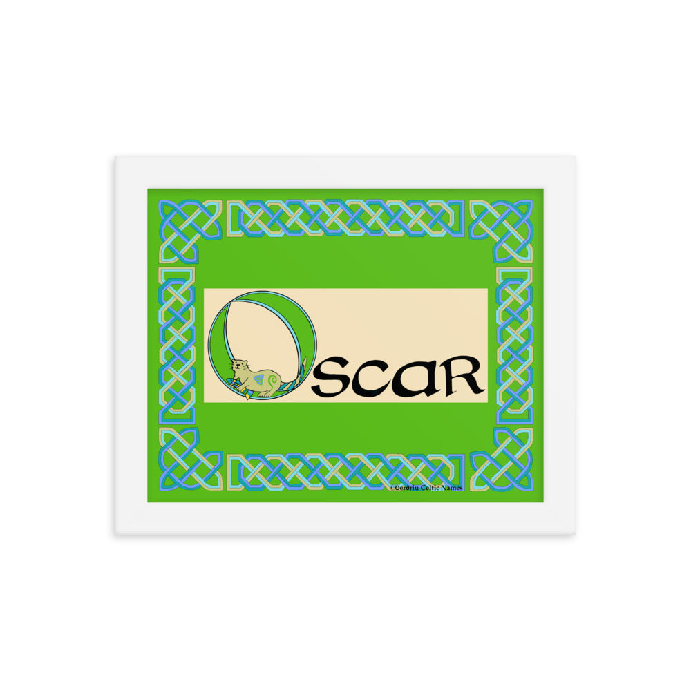 Oscar - Personalized framed poster with Irish name Oscar