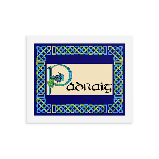 Pádraig (Patrick) - Personalized framed poster with Irish name Pádraig