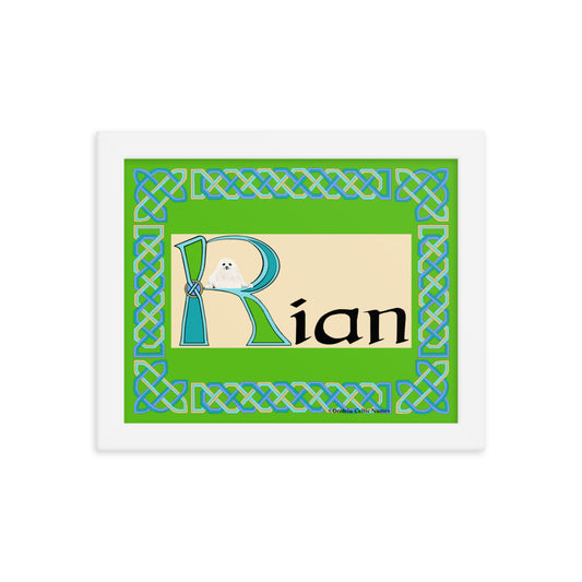 Rían (Ryan) - Personalized framed poster with Irish name Rían