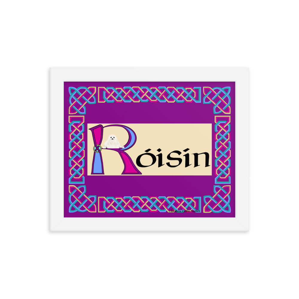 Róisín (Rose) - Personalized framed poster with Irish name Róisín