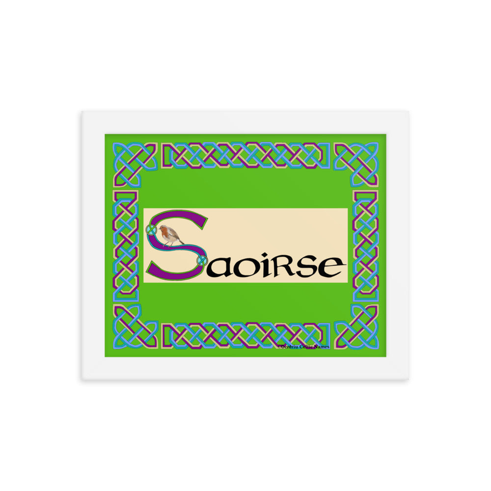 Saoirse (Frankie) - Personalized framed poster with Irish name Saoirse