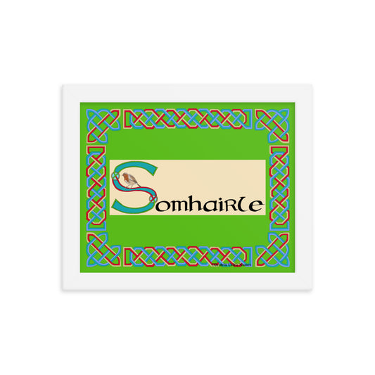 Somhairle (Samuel) - Personalized framed poster with Irish name Somhairle