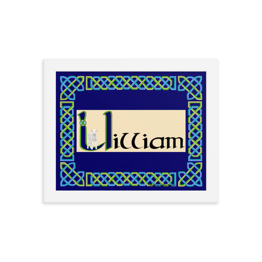 Uilliam (William) - Personalized framed poster with Irish name Uilliam