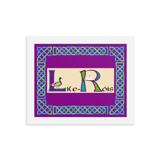 Líle-Róis (Lily-Rose) - Personalized framed poster with Irish name Líle-Róis