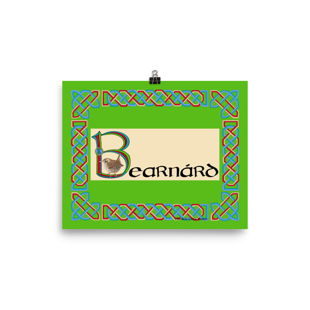 Bearnárd (Bernard) - Personalized poster with Irish name Bearnárd