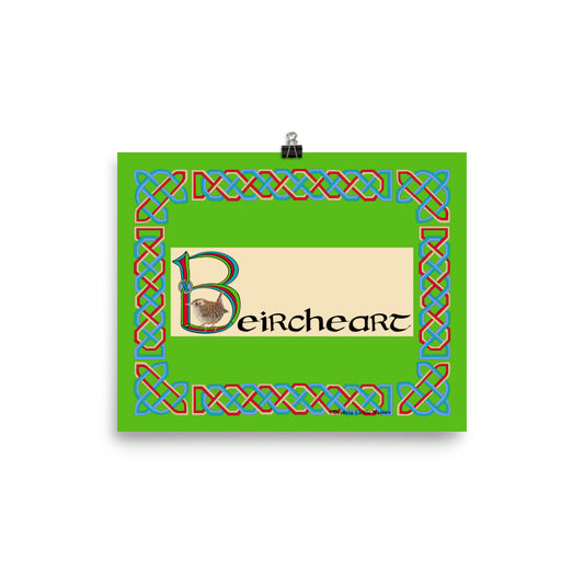 Beircheart (Benjamin) - Personalized Poster with Irish name Beircheart