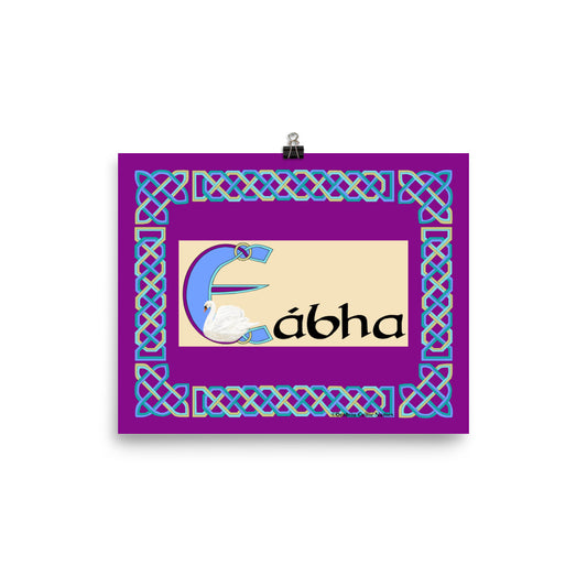 Eábha (Ava) - Personalized Poster with Irish name Eábha