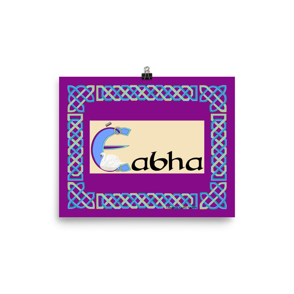 Éabha (Eva) - Personalized Poster with Irish name Éabha