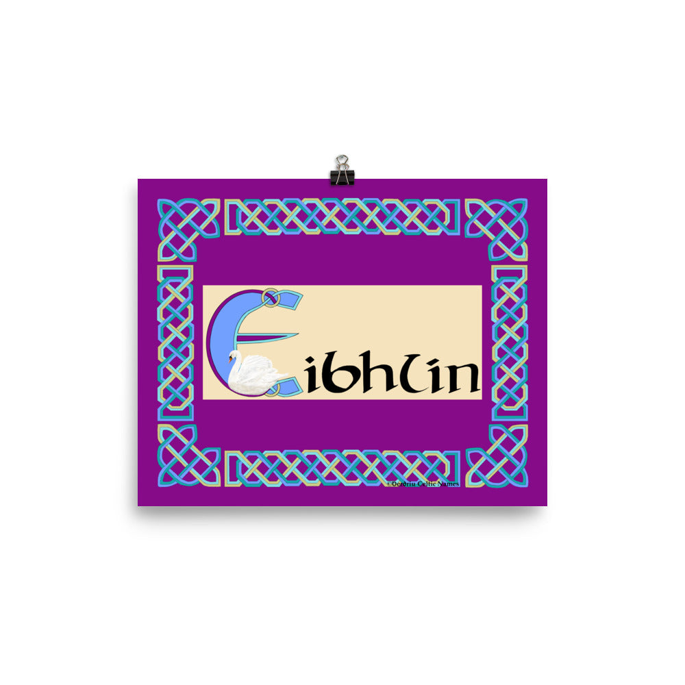 Eibhlín (Evelyn) - Personalized Poster with Irish name Eibhlín