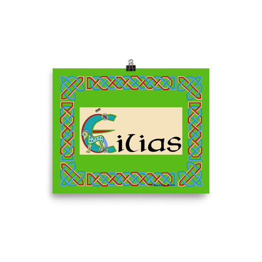 Éilias (Elijah) - Personalized Poster with Irish name Éilias