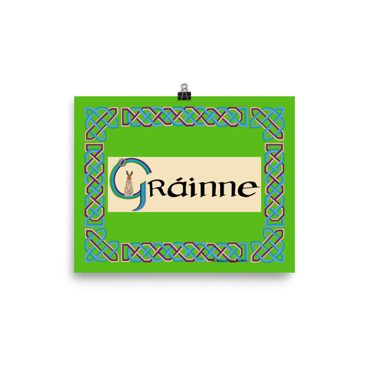 Gráinne (Grace) - Personalized poster with Irish name Gráinne