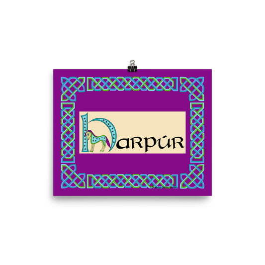 Harpúr (Harper) - Personalized Poster with Irish name Harpúr