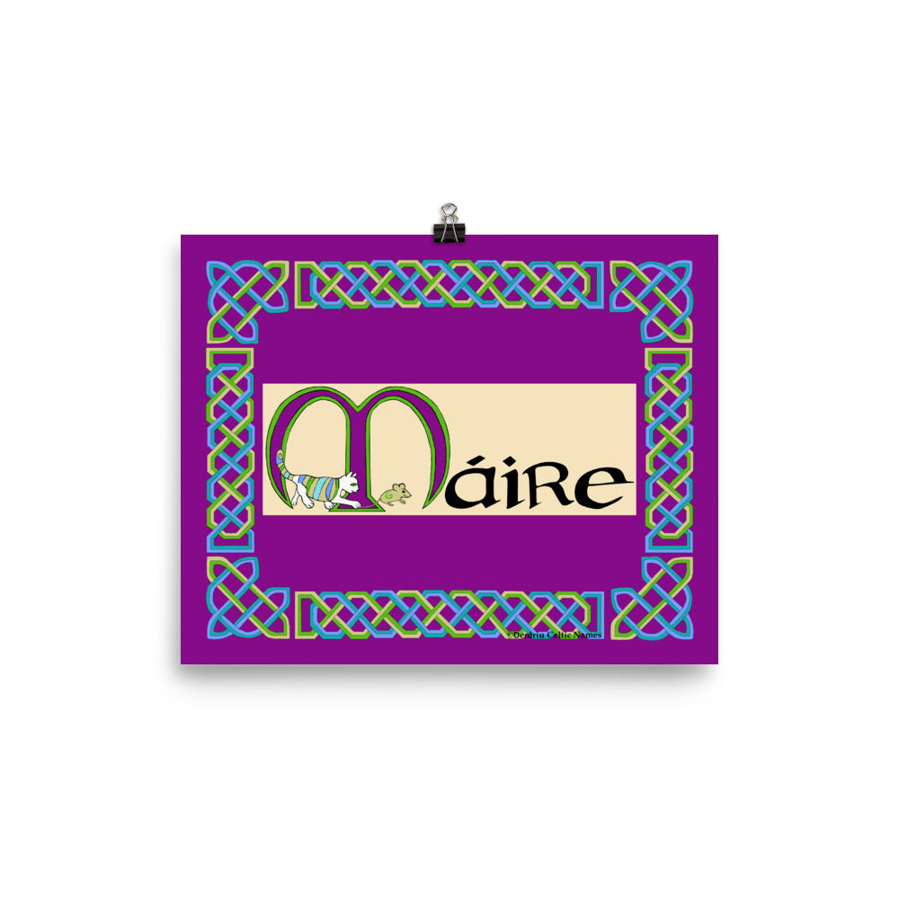 Máire (Mary) - Personalized Poster with Irish name Máire