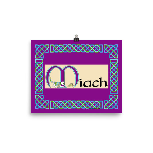 Miach (Mia) - Personalized Poster with Irish name Miach