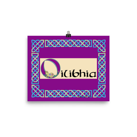 Oilibhia (Olivia) - Personalized Poster with Irish name Oilibhia