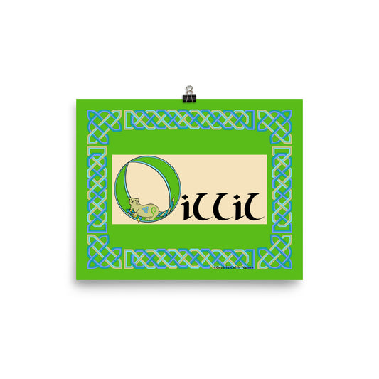 Oillil (Elijah) - Personalized Poster with Irish name Oillil