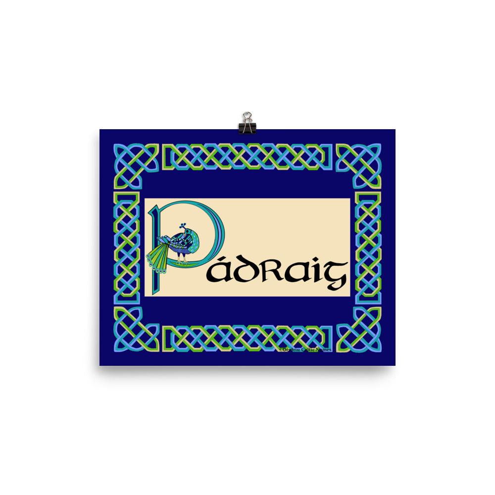 Pádraig (Patrick) - Personalized Poster with Irish name Pádraig