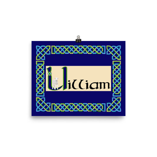 Uilliam (Liam) - Personalized Poster with Irish name Uilliam