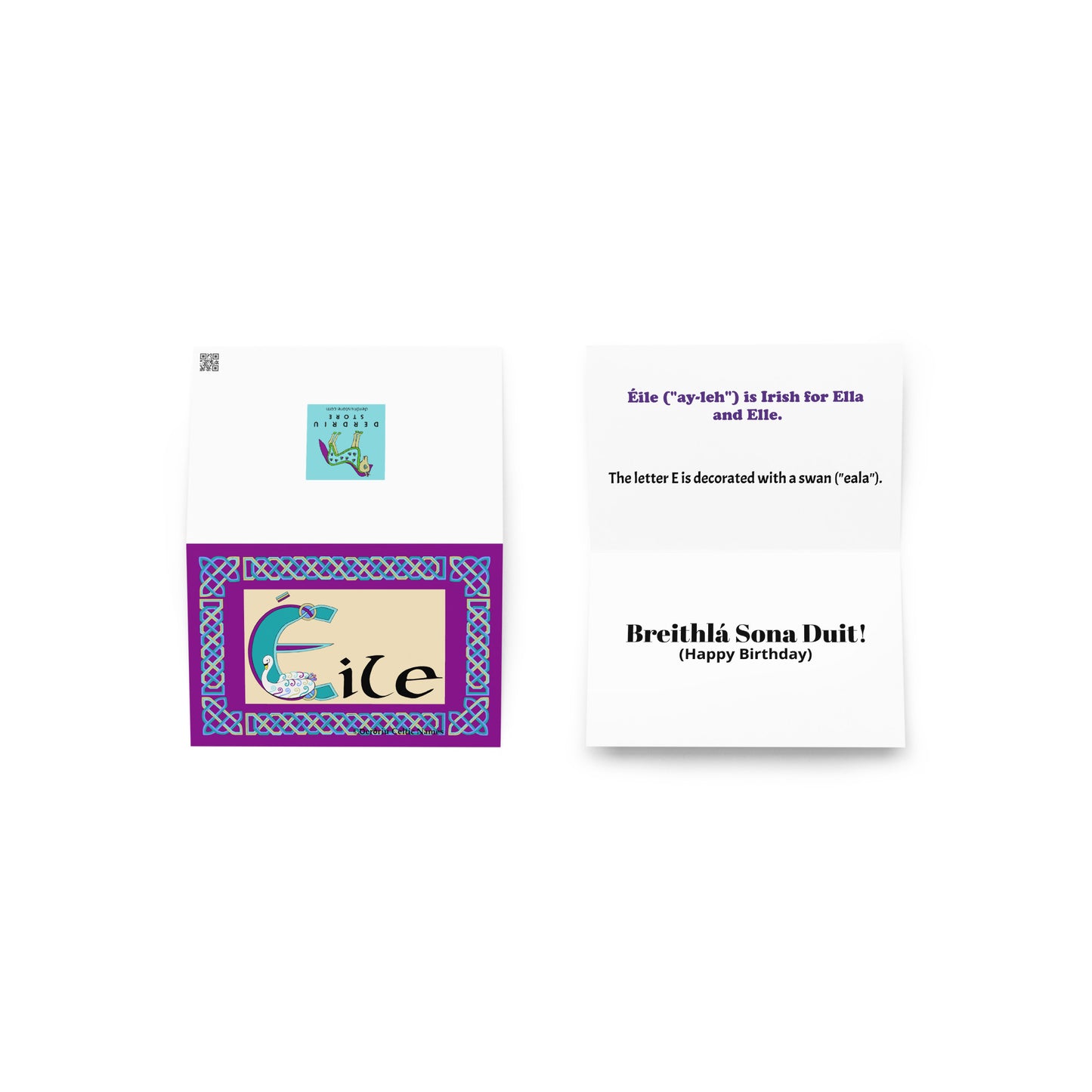 Éile (Ella, Elle) Personalized Irish Language Birthday Card