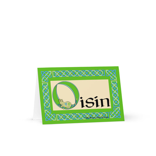 Oisín Personalized Irish Language Birthday Card
