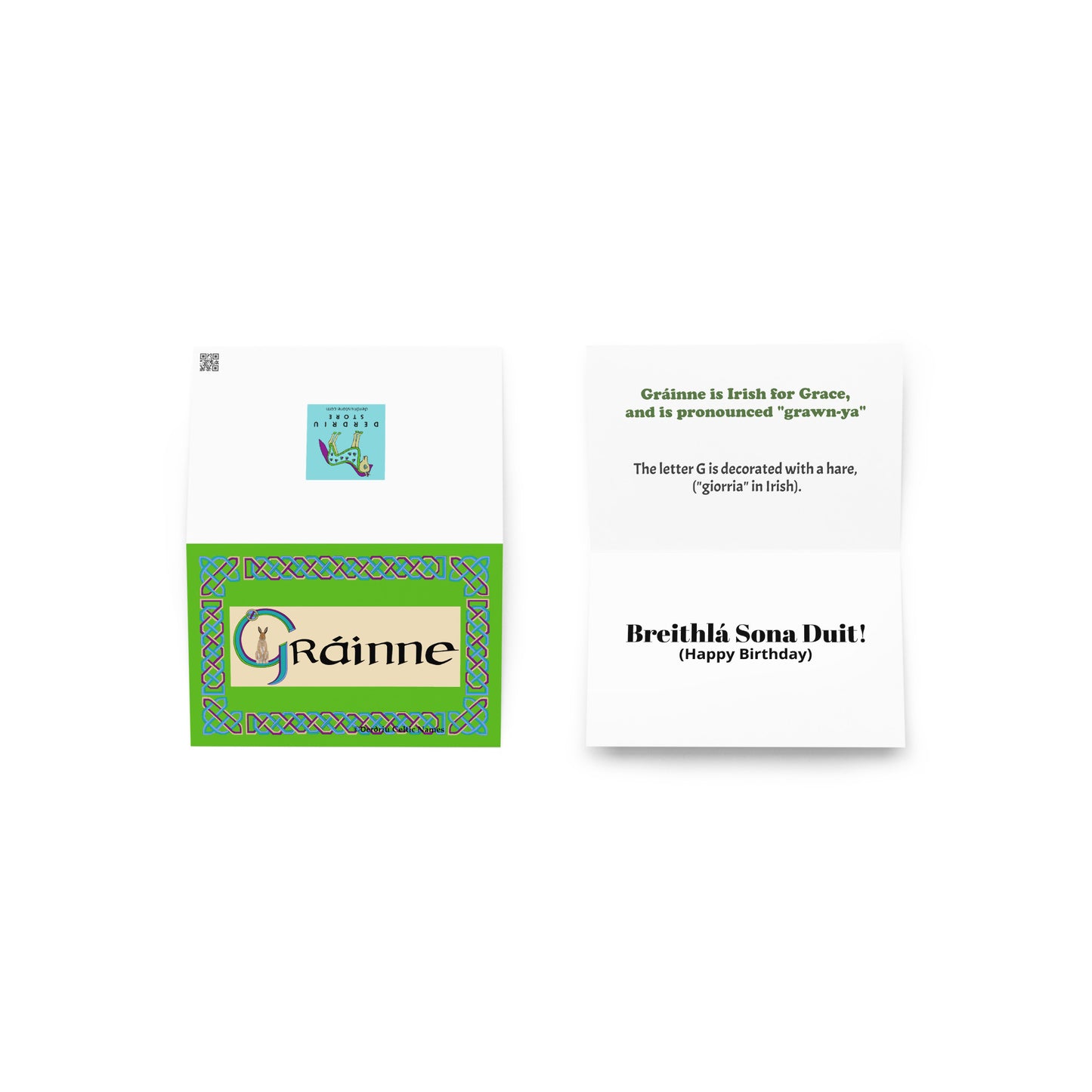 Gráinne (Grace) Personalized Irish Language Birthday Card