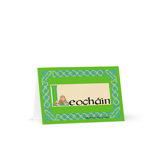 Leocháin (Logan) Personalized Irish Language Birthday Card