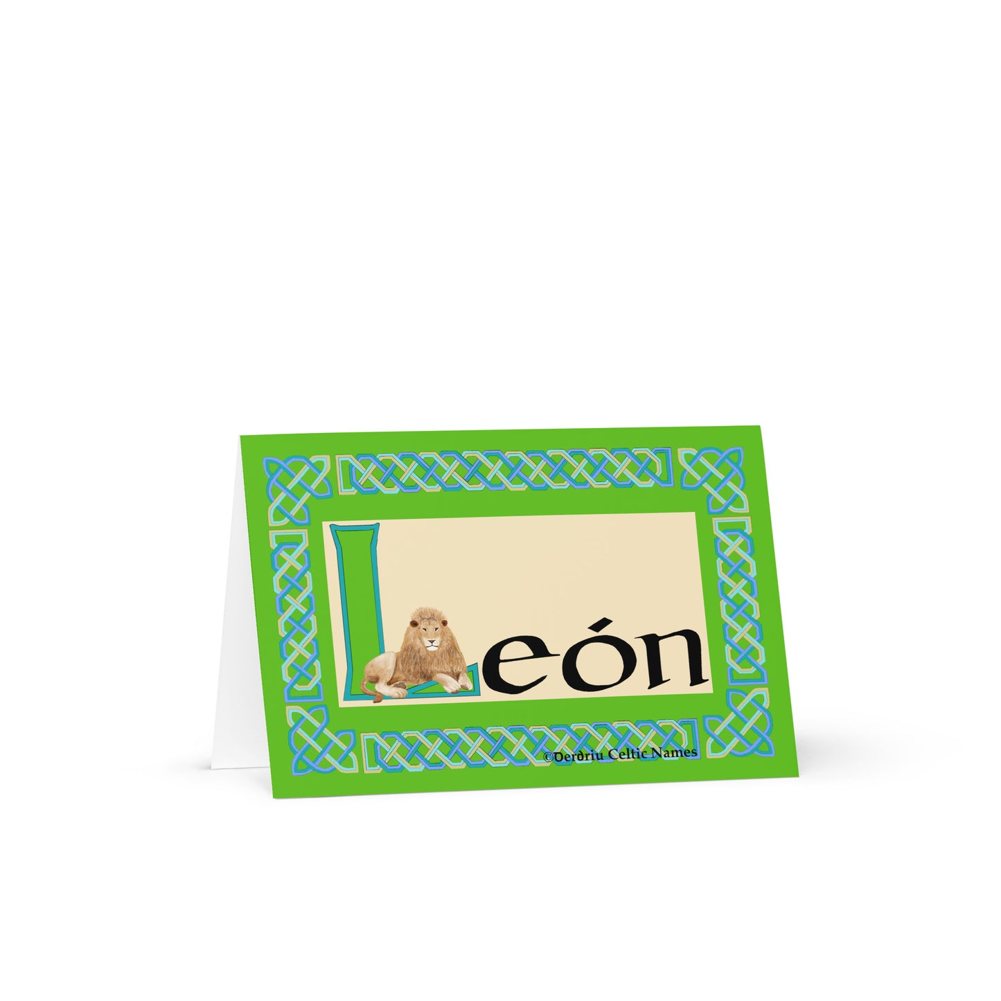 León (Leo) Personalized Irish Language Birthday Card