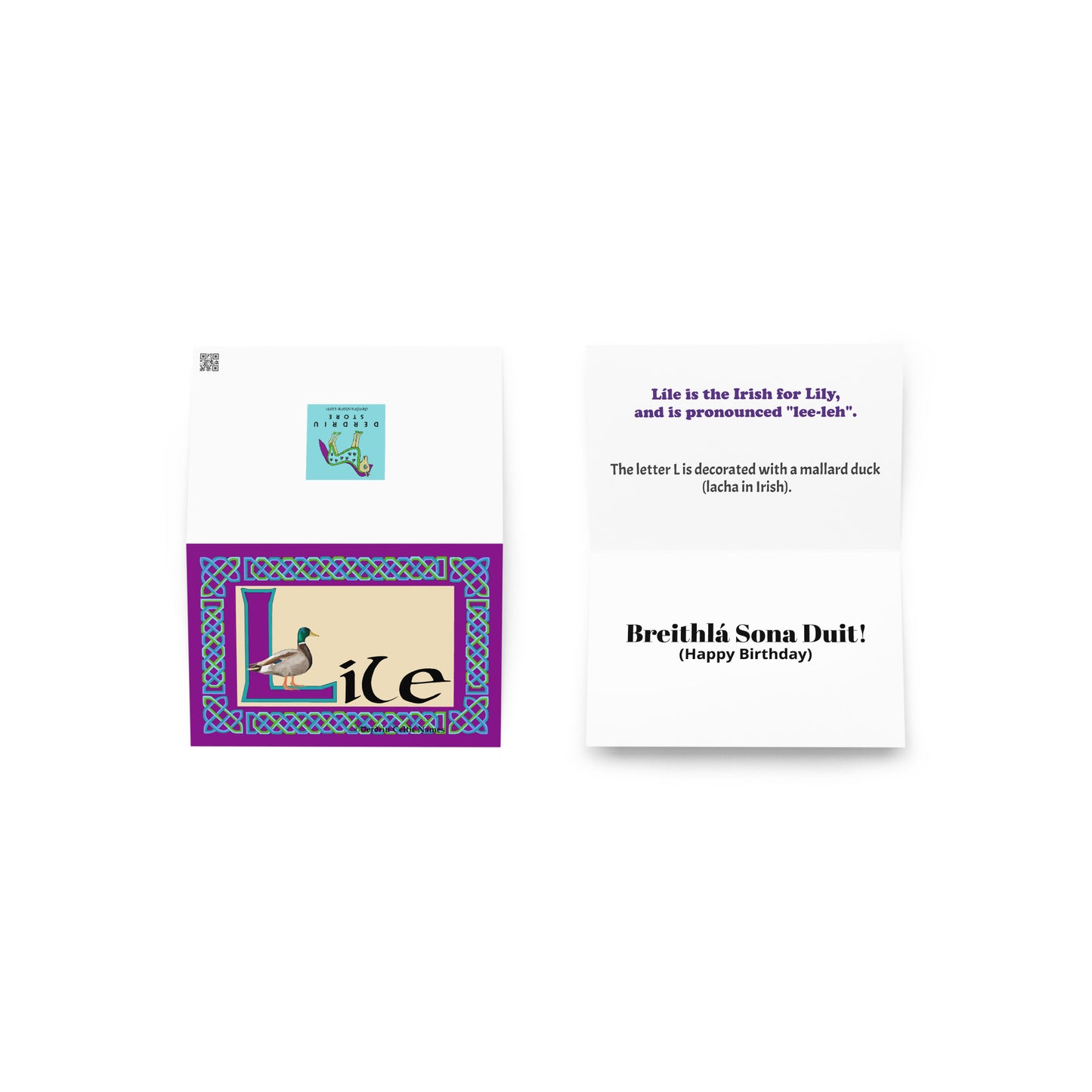 Líle (Lily) Personalized Irish Language Birthday Card