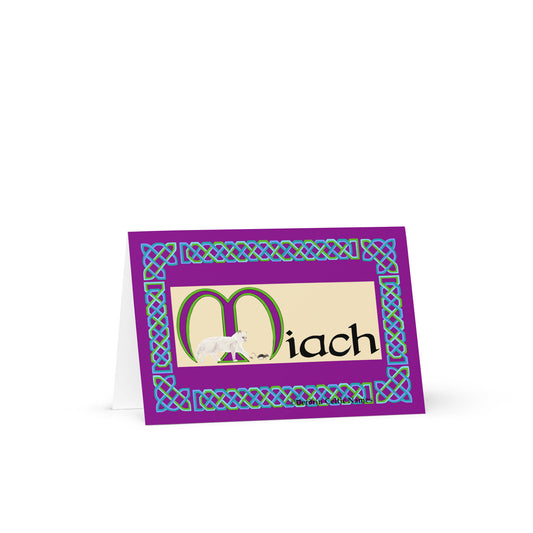 Miach (Mia) Personalized Irish Language Birthday Card