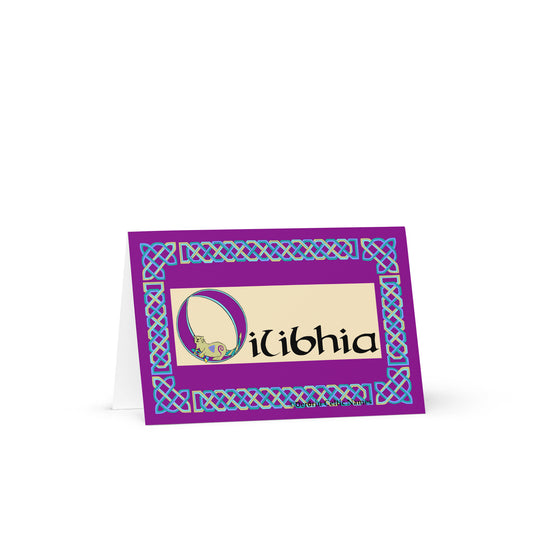Oilibhia (Olivia or Olive) Personalized Irish Language Birthday Card