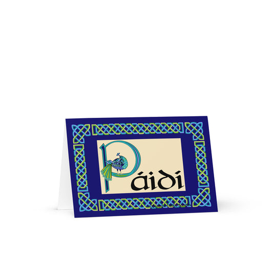 Páidí (Paddy) Personalized Irish Language Birthday Card