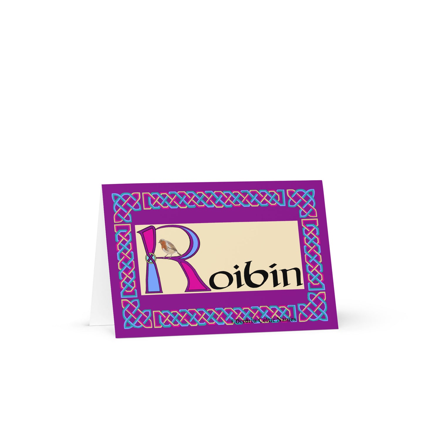 Roibín (Robin, Robyn) Personalized Irish Language Birthday Card