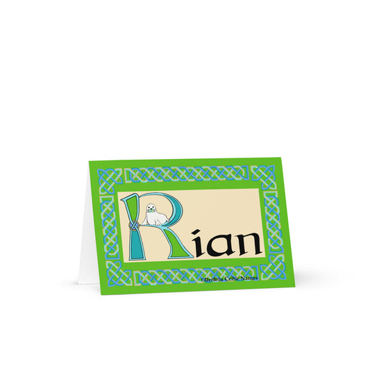 Rían (Ryan) Personalized Irish Language Birthday Card