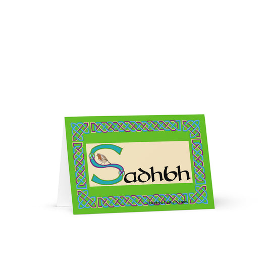 Sadhbh (Sophie, Sophia, Sarah) Personalized Irish Language Birthday Card