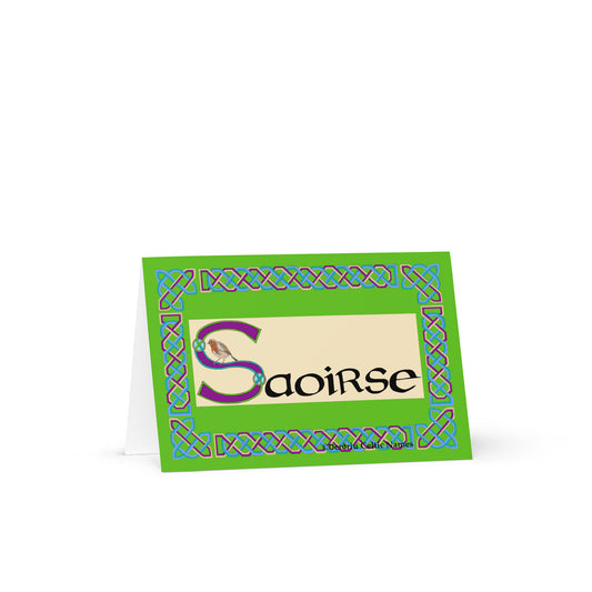 Saoirse (Francesca) Personalized Irish Language Birthday Card