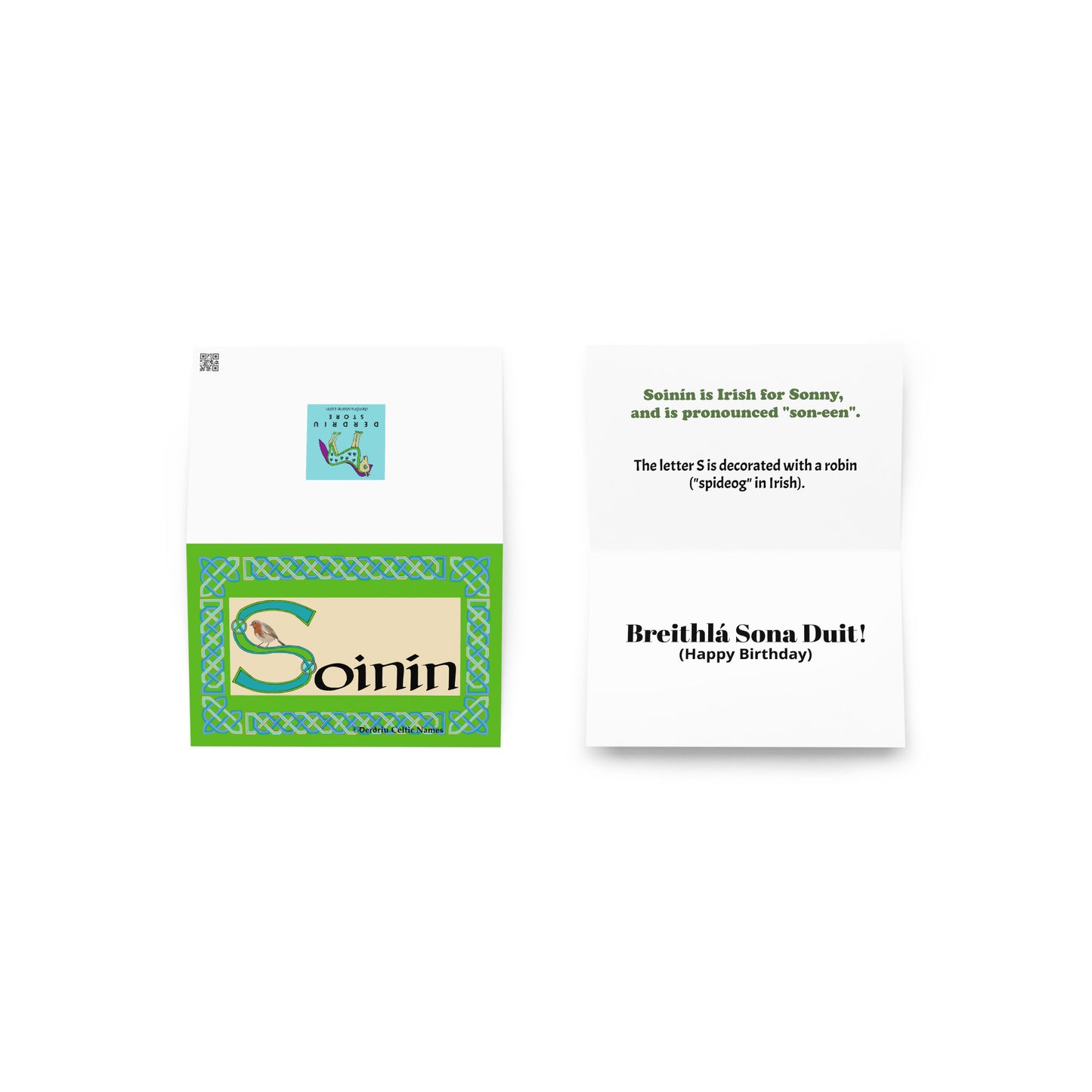 Soinín (Sonny) Personalized Irish Language Birthday Card