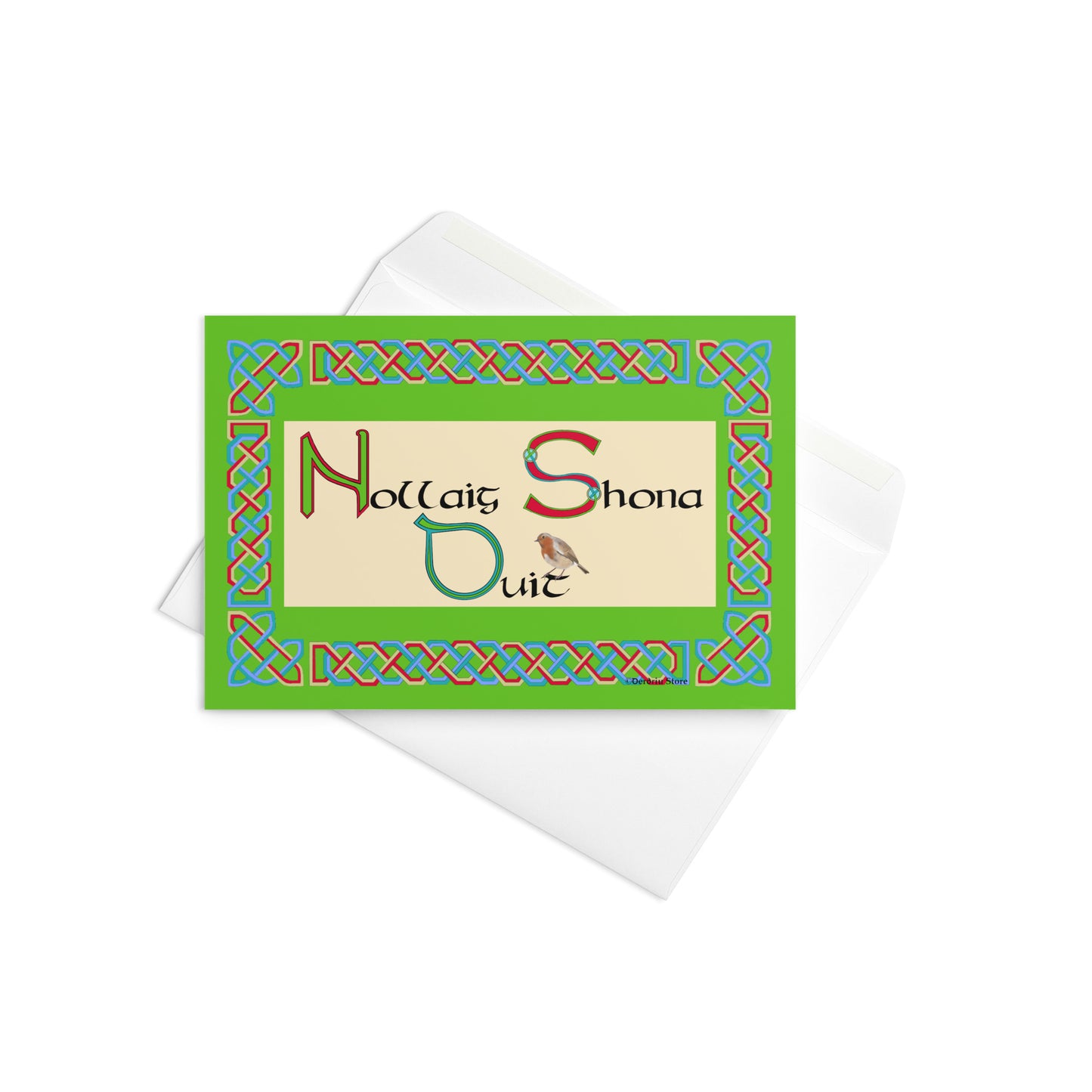 Nollaig Shona Duit (Happy Christmas to You) Celtic Knot-work Irish Language Christmas Card