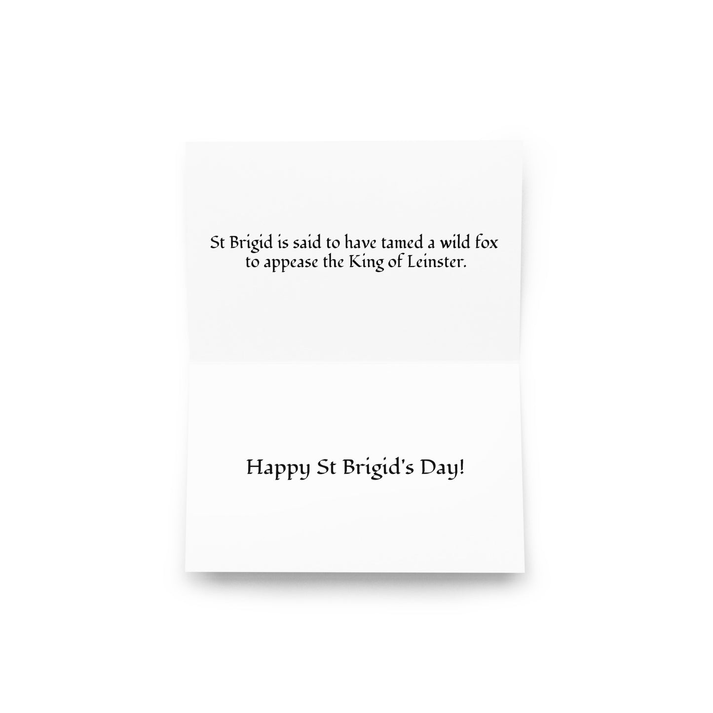 Lá Fhéile Bríde Sona Duit  (Happy St Brigid's Day) Celtic Knotwork and Calligraphy Irish Language Greeting Card