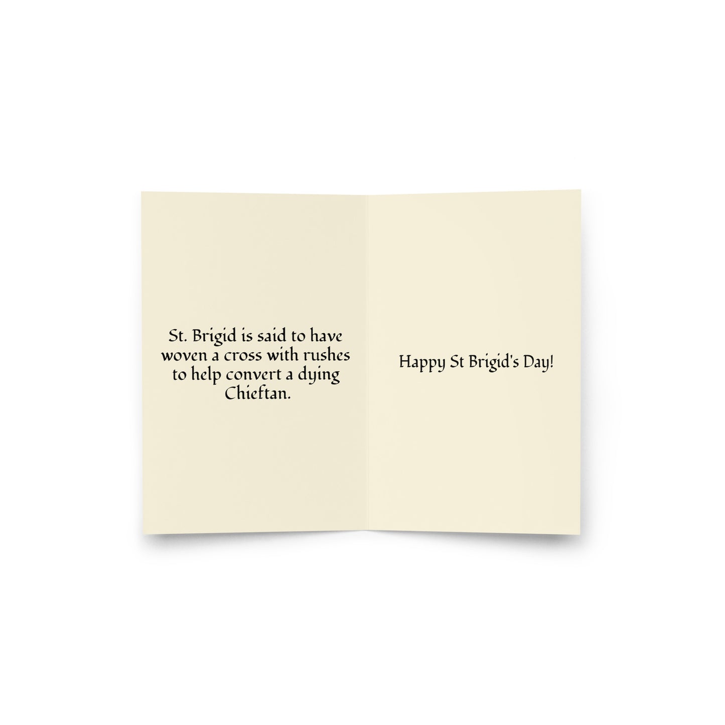 Lá Fhéile Bríde Sona Duit (Happy St Brigid's Day) - Irish Language Greeting Card (Cross Design)