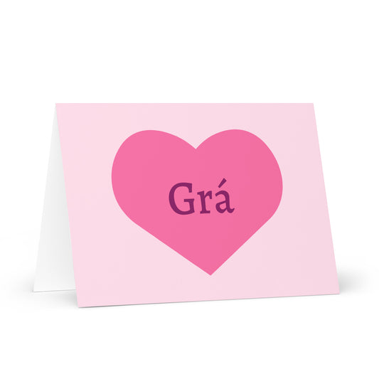 Grá (Love) Irish language Valentine's day card
