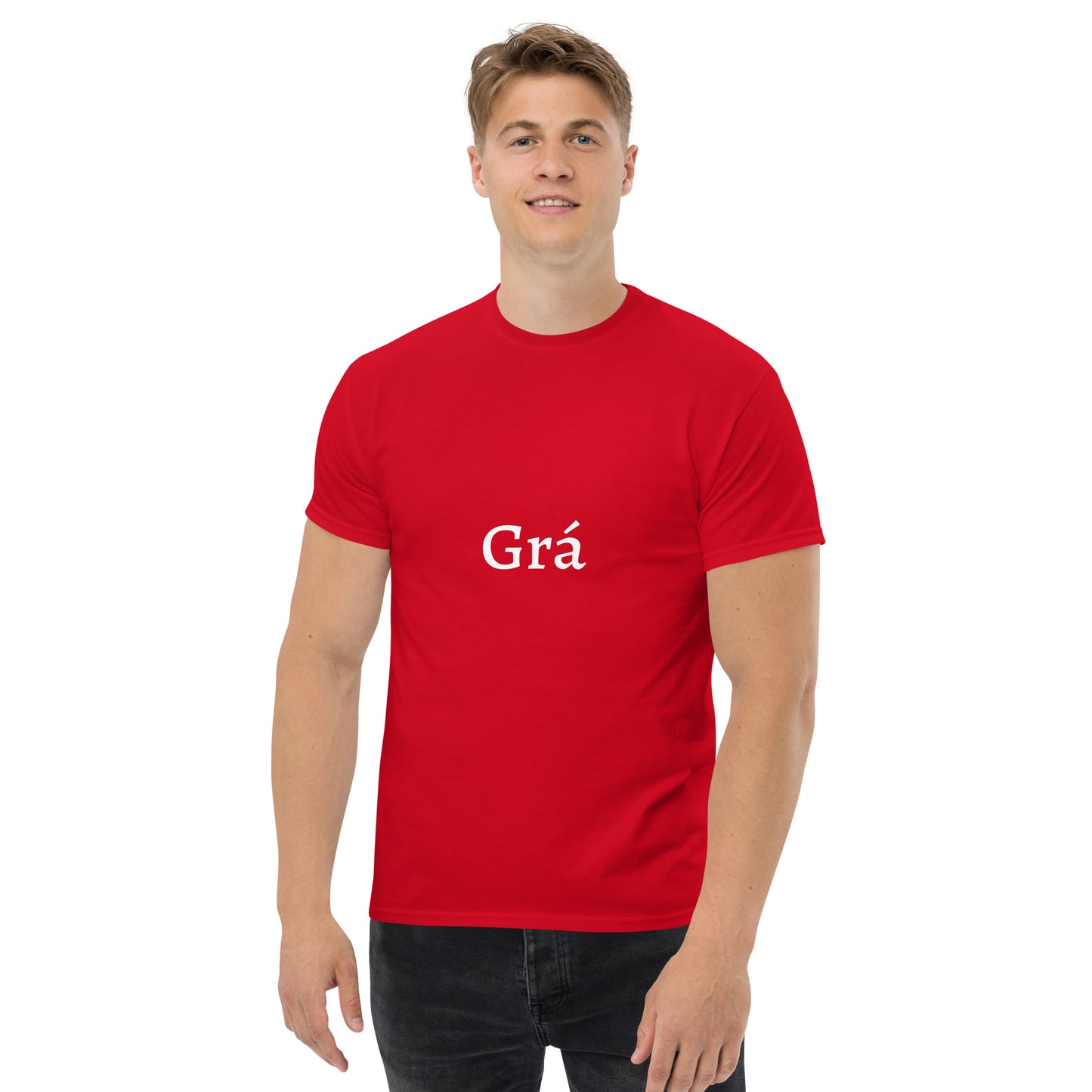 Grá (Love) - Personalized Irish Language Valentines Men's classic tee