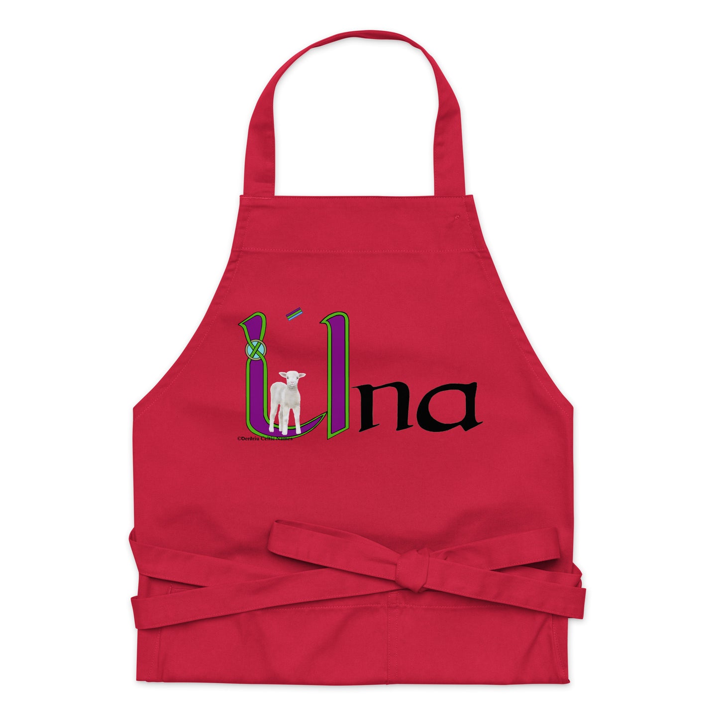 Úna (Oonagh) - Personalized Organic cotton apron with Irish name Úna (Free Shipping)