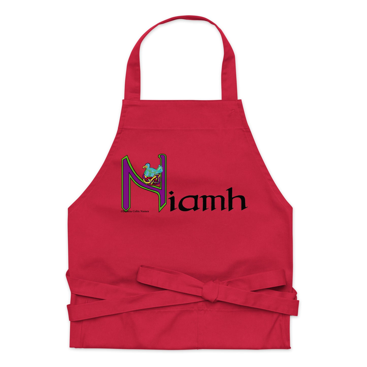 Niamh - Personalized Organic cotton apron with Irish name Niamh (Free Shipping)