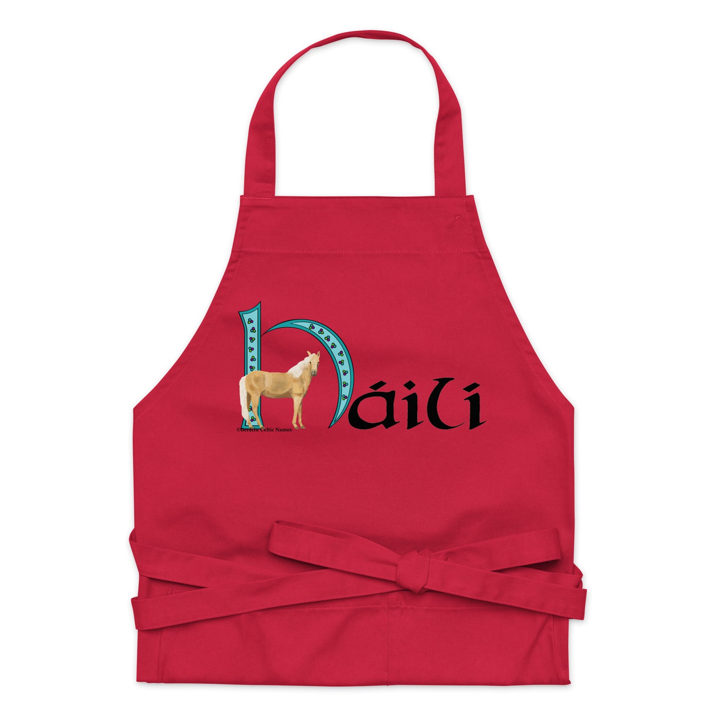 Háili (Holly) - Personalized Organic cotton apron with Irish name Háili (Free Shipping)