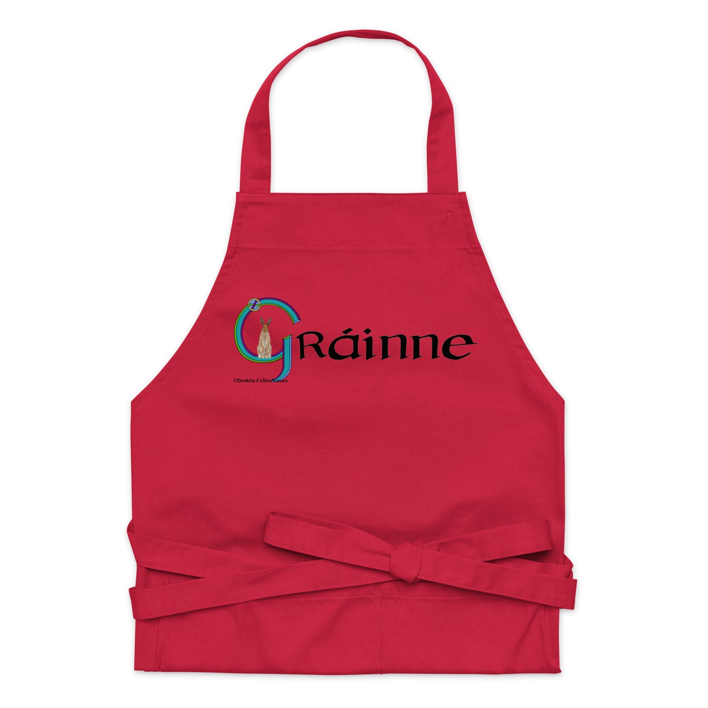 Gráinne (Grace) - Personalized Organic cotton apron with Irish name Gráinne (Free Shipping)