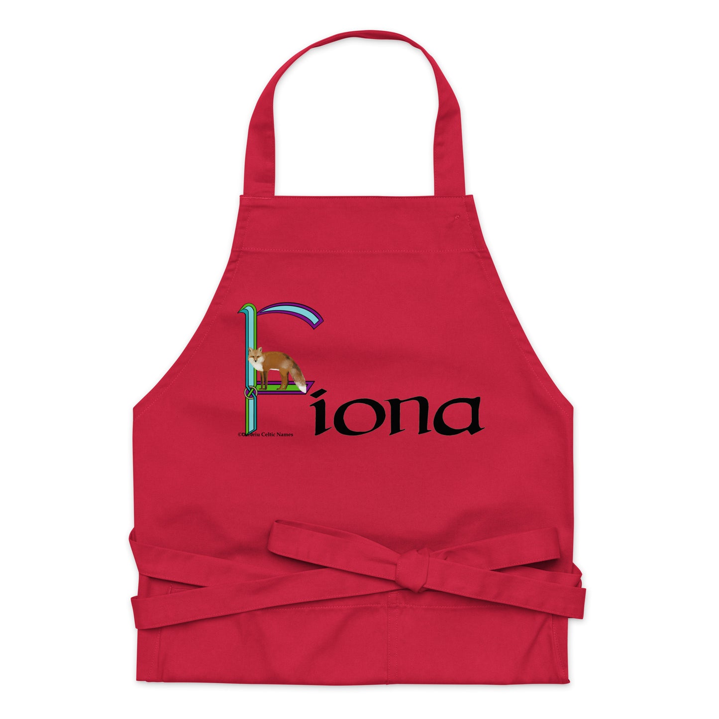 Fíona (Fiona) - Personalized Organic cotton apron with Irish name Fíona (Free Shipping)