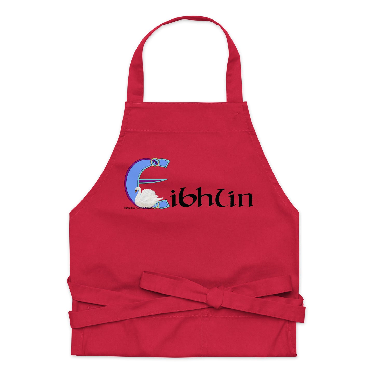 Eibhlín (Evelyn)- Personalized Organic cotton apron with Irish name Eibhlín (Free Shipping)