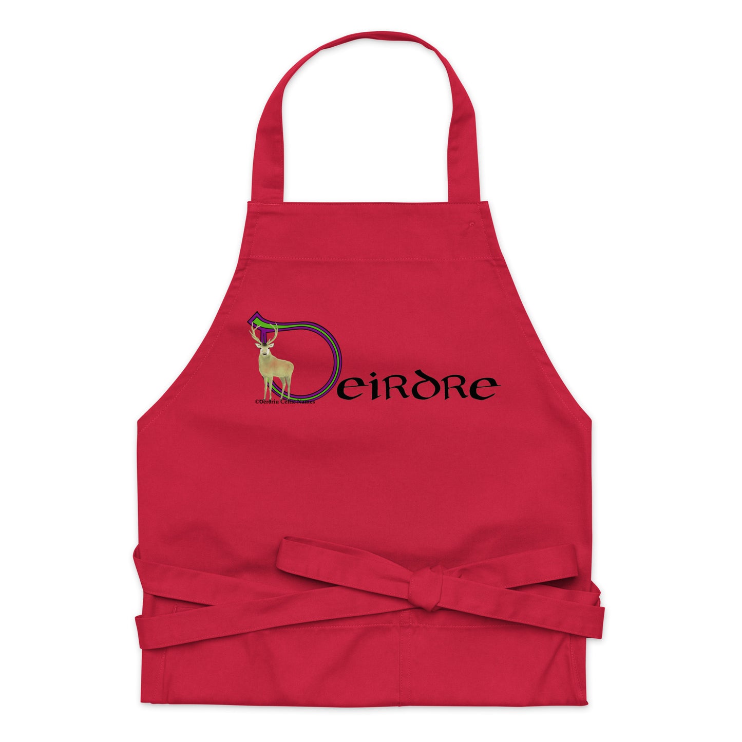 Deirdre - Personalized Organic cotton apron with Irish name Deirdre (Free Shipping)