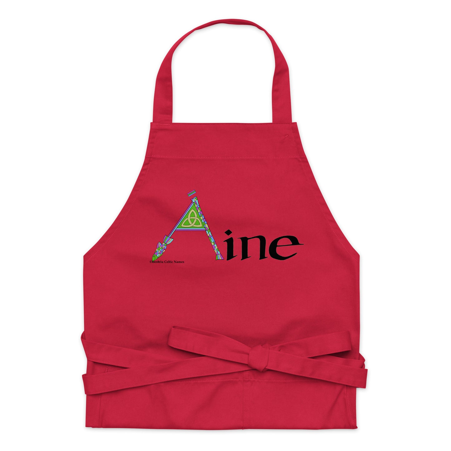 Áine (Ann) - Personalized Organic cotton apron with Irish name Áine (Free Shipping)