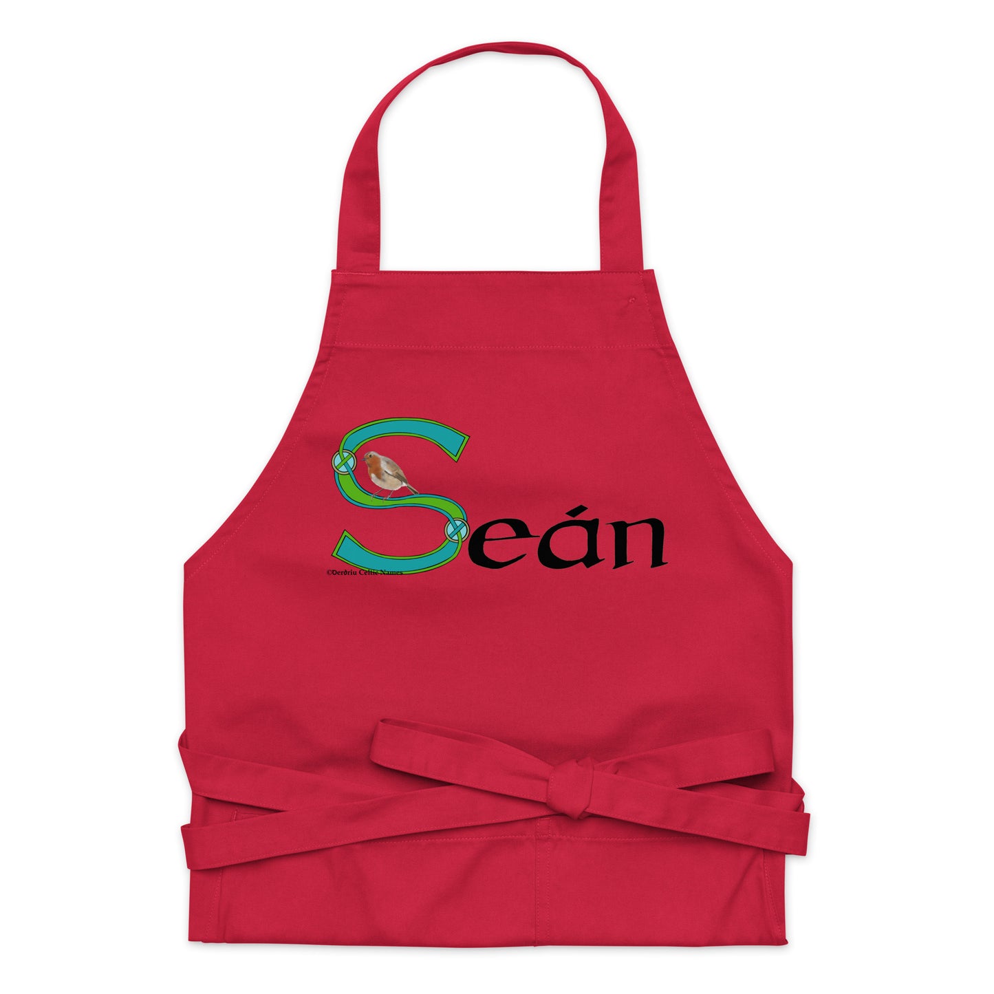 Seán (John) - Personalized Organic cotton apron with Irish name Seán (Free Shipping)